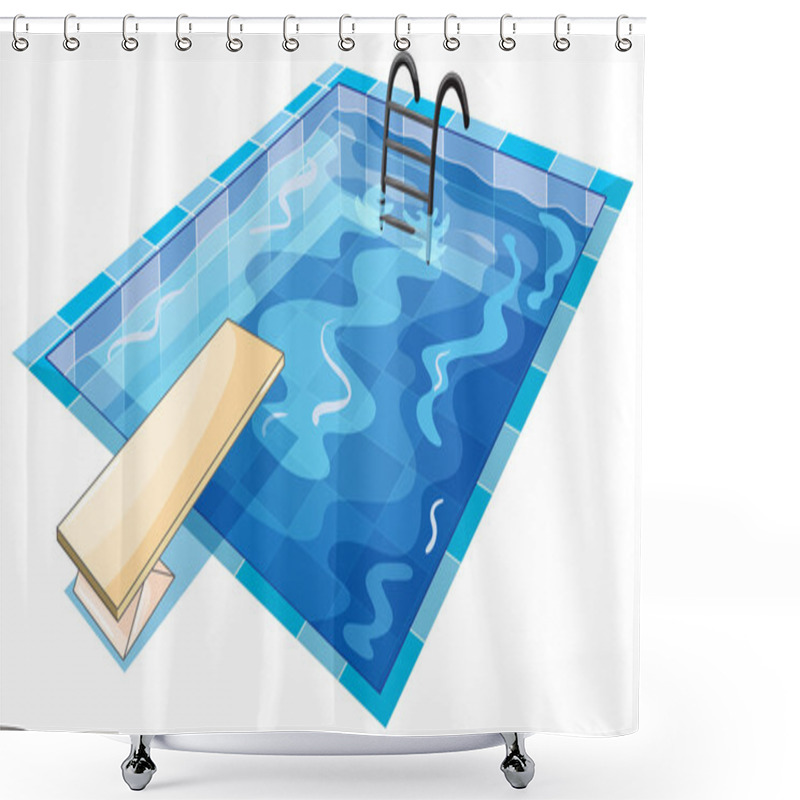 Personality  A Swiming Pool Shower Curtains