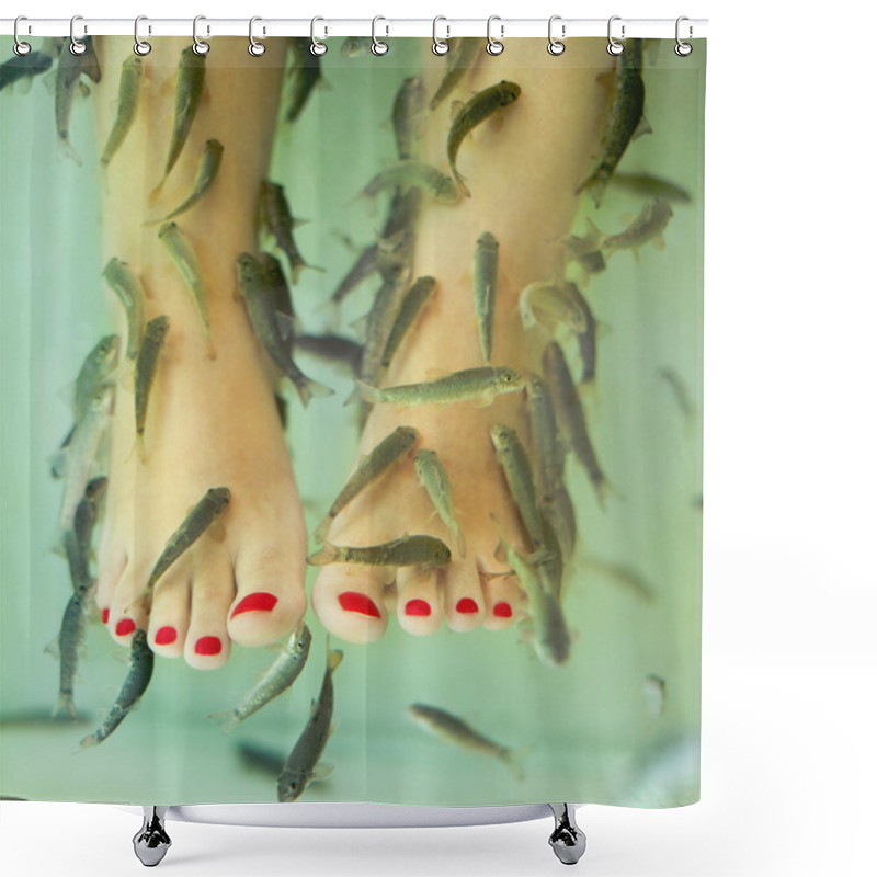 Personality  Fish Spa Pedicure Shower Curtains