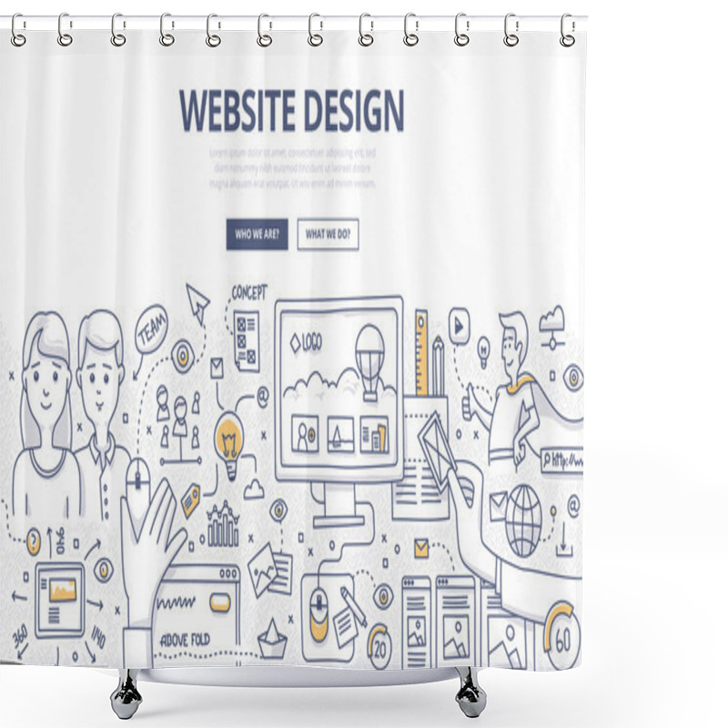 Personality  Web Design Doodle Concept Shower Curtains