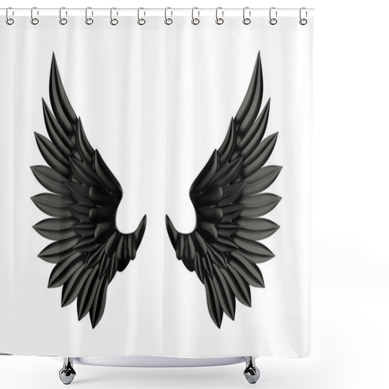 Personality  Black Wing Isolated Shower Curtains