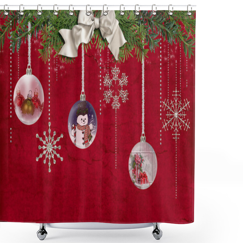 Personality  Christmas Ornaments Shower Curtains