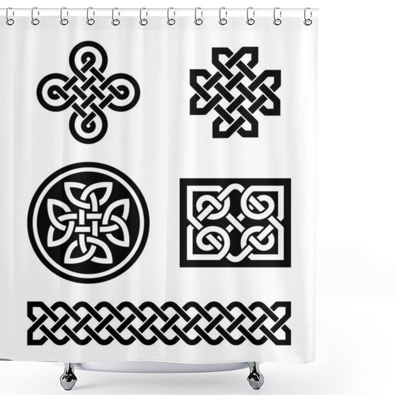 Personality  Celtic Knots Patterns - Vector Shower Curtains