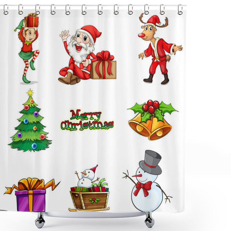 Personality  Christmas Decorations Shower Curtains