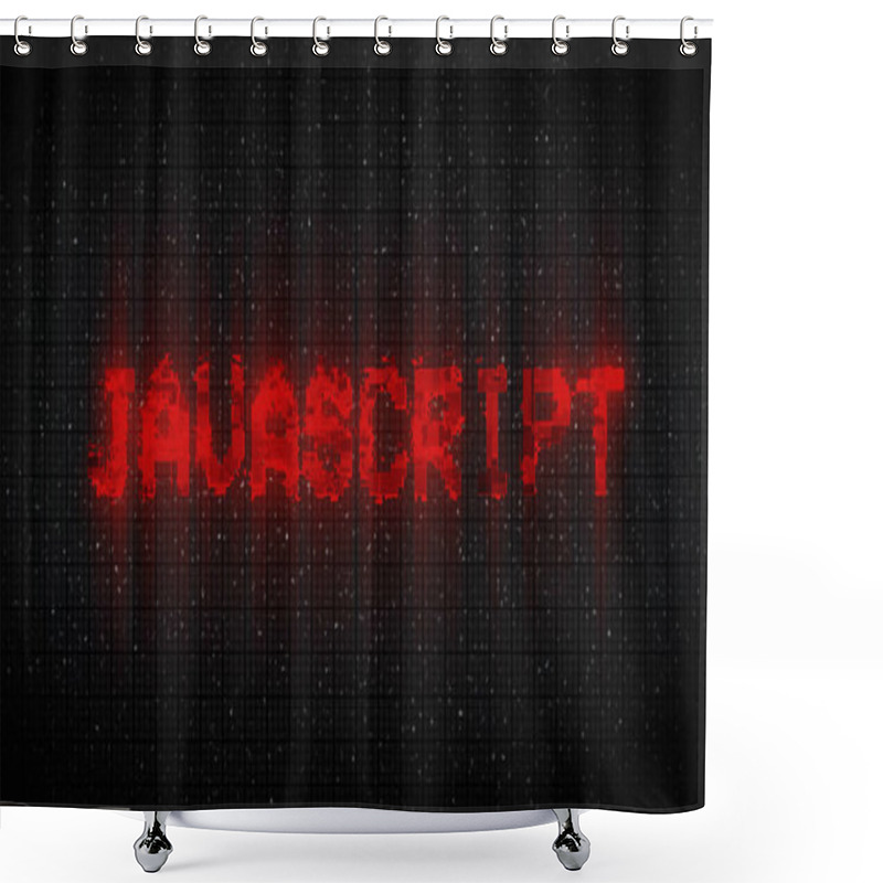 Personality  Glitch Style Cybernetic Text JavaScript Shower Curtains