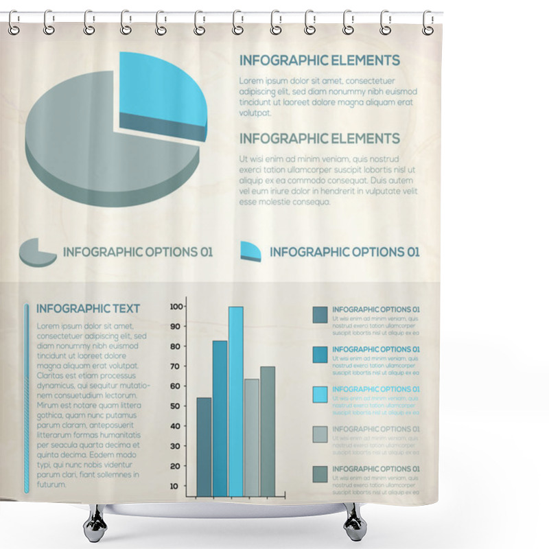 Personality  Set Elements Of Infographics Shower Curtains