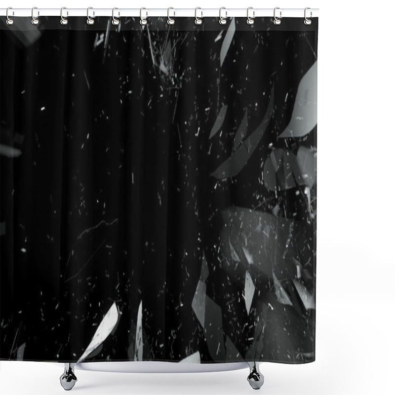 Personality  Pieces Of Splitted Or Broken Glass Shower Curtains