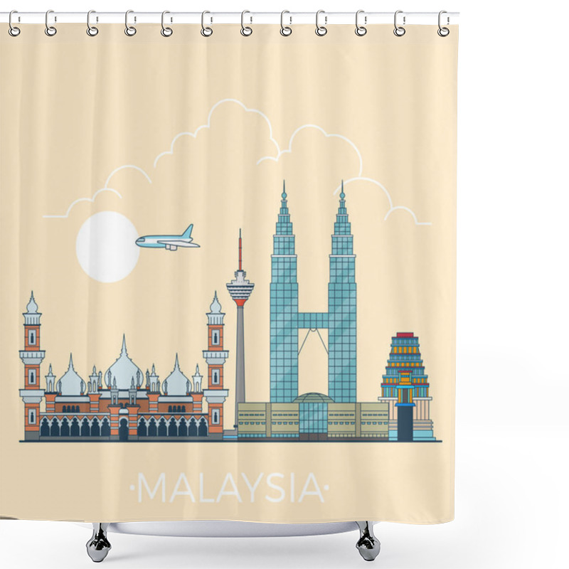 Personality  Malaysia Country Design Template Shower Curtains