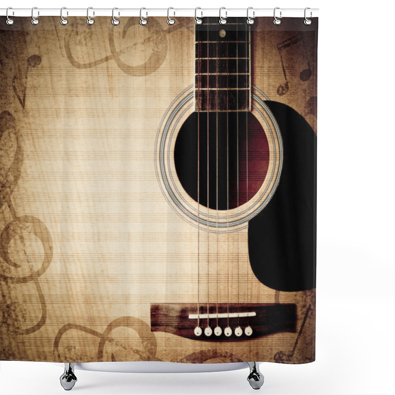 Personality  Musical Background With Guitar Shower Curtains