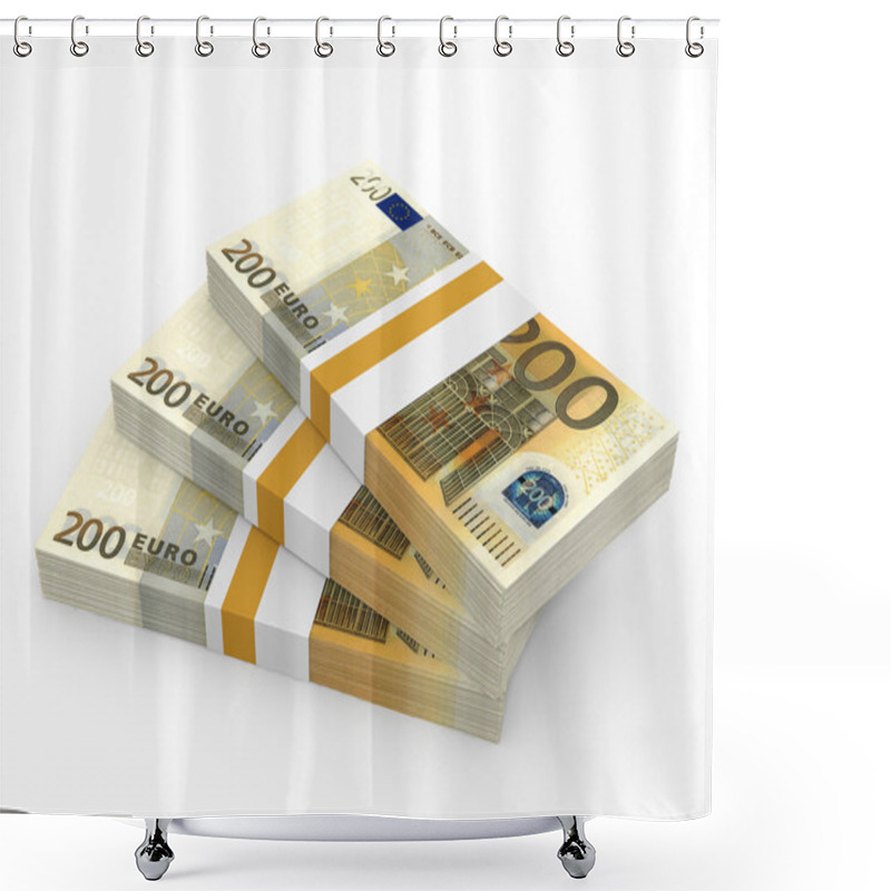 Personality  Stacks Of Money. Two Hundred Euros. Shower Curtains