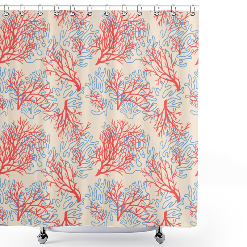 Personality  Seamless Natural Pattern With Corals. Vector Seamless Pattern Background In Trendy Color. For Printing, Fabric, Textile, Manufacturing, Wallpapers Shower Curtains