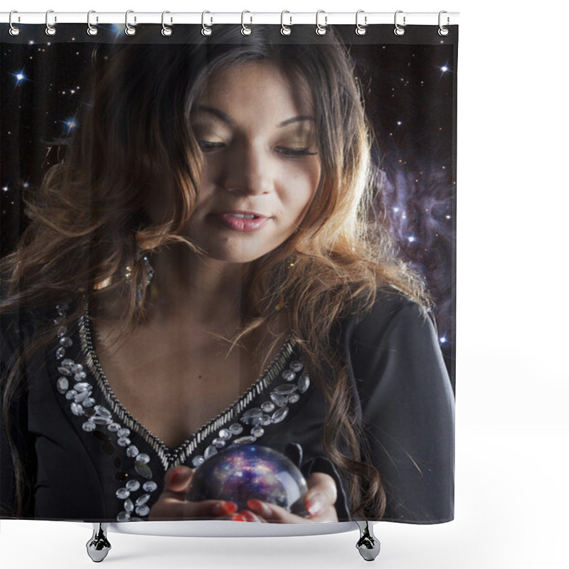 Personality  Fortuneteller With Crystal Ball Shower Curtains