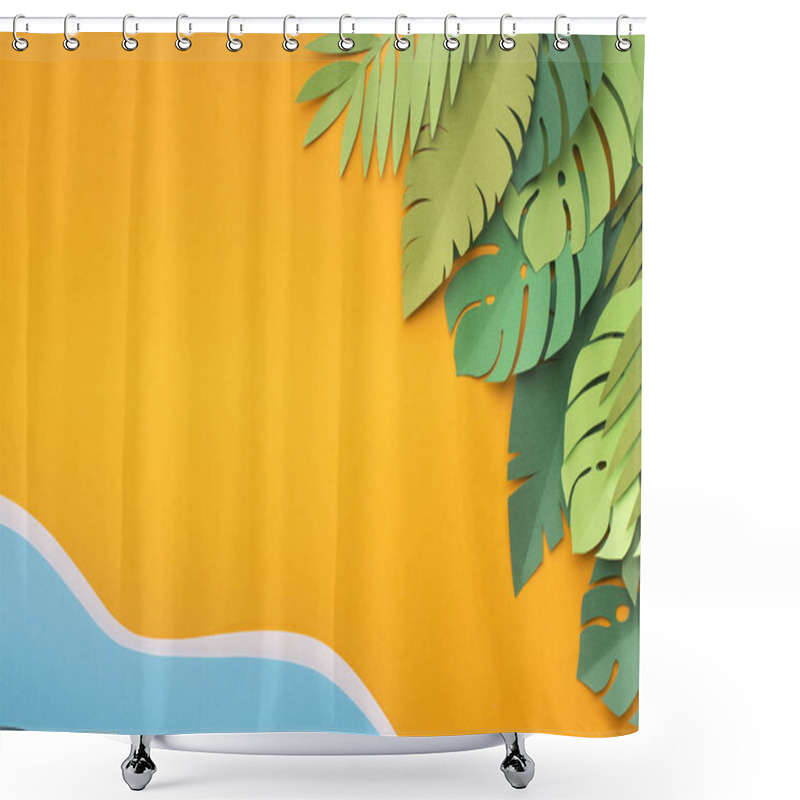 Personality  Summer Creative Wallpaper With Tropical Resort Near The Water Shower Curtains