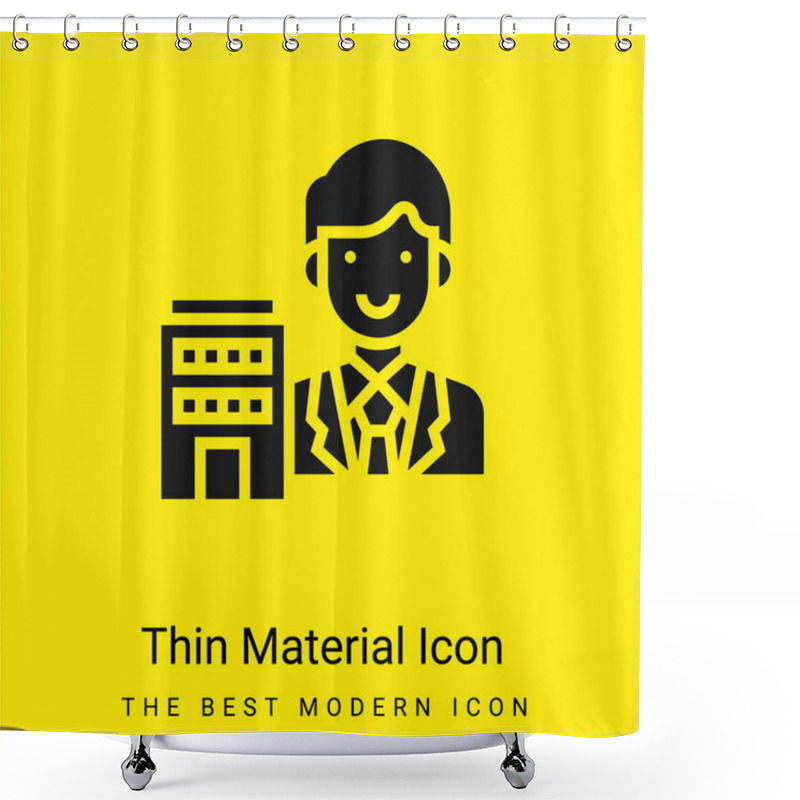 Personality  Agent Minimal Bright Yellow Material Icon Shower Curtains