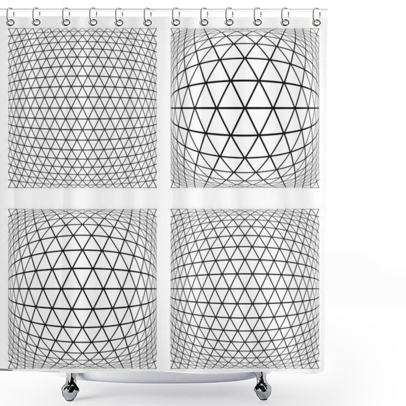 Personality  3D Geometric Latticed Textures.  Shower Curtains