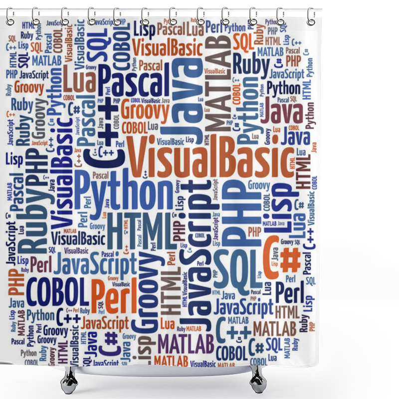 Personality  Word Cloud Programming Languages Or IT Related Shower Curtains