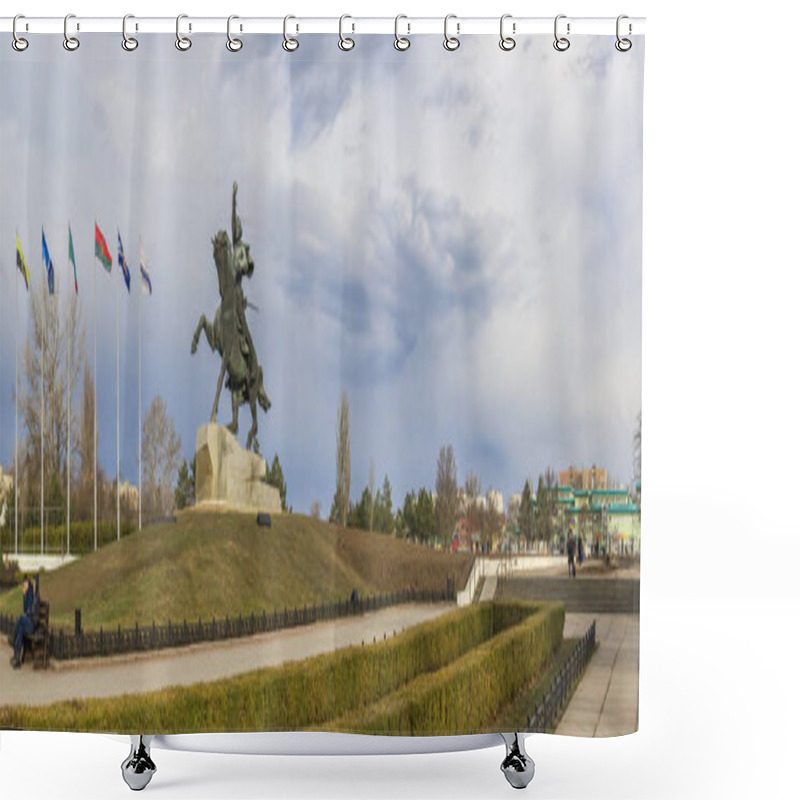 Personality  Monument To Suvorov In Tiraspol, Moldova Shower Curtains