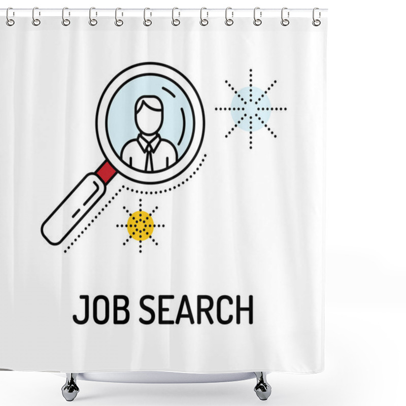 Personality  Job Search Line Icon Shower Curtains