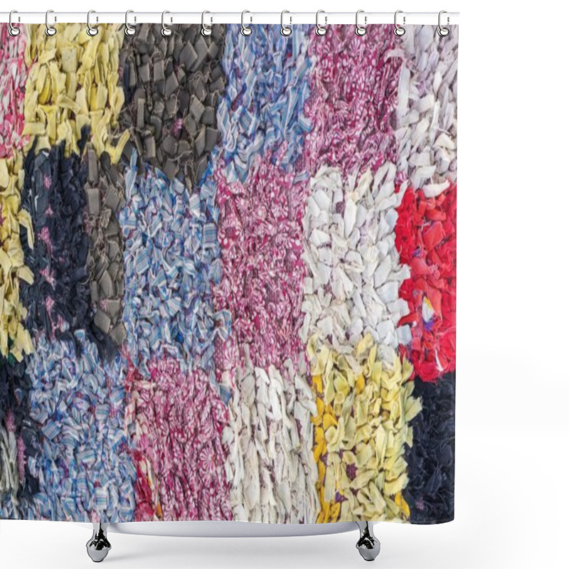 Personality  Abstract Textures Of Fabric With Squares Shower Curtains