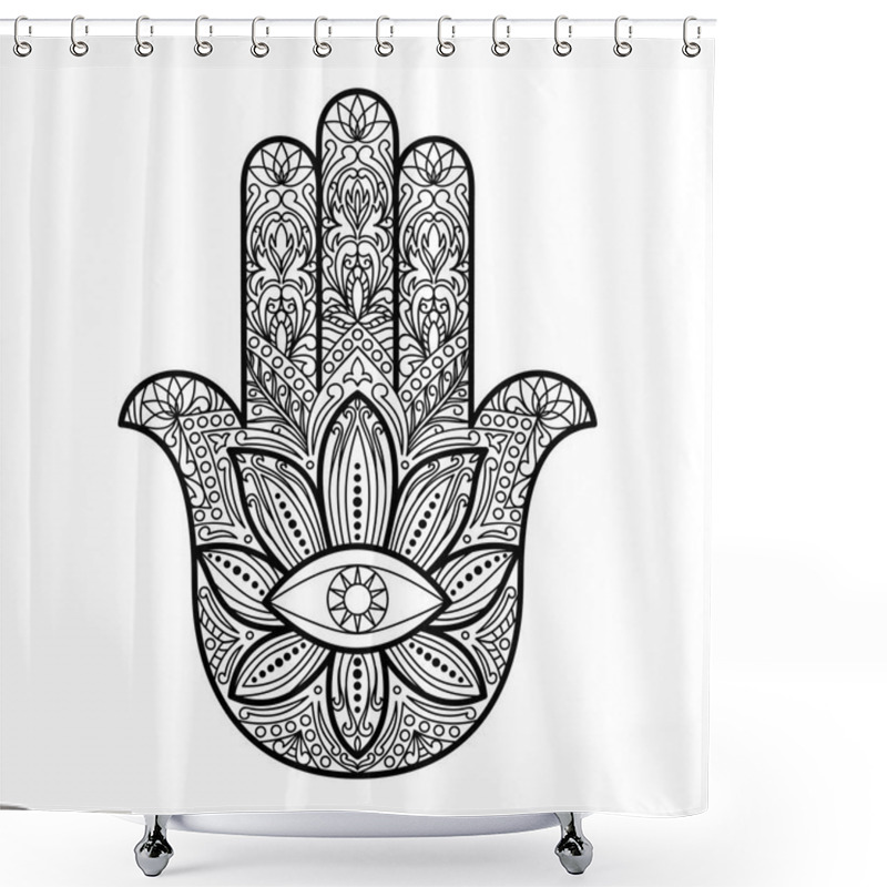 Personality  Hamsa Hand Of Fatima Amulet Shower Curtains