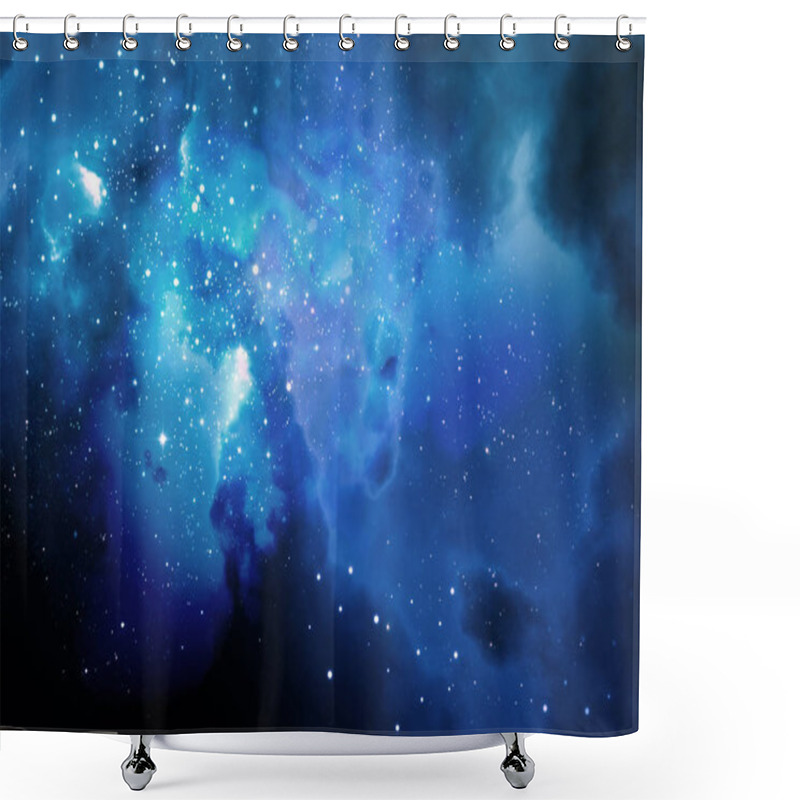 Personality  Deep Space Nebula And Galaxy Background 3d Illustration. Shower Curtains