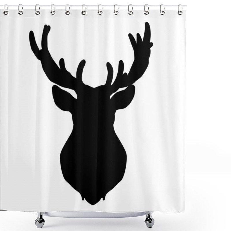 Personality  Drawing Of A Beautiful Deer. Deer With Antlers. Shower Curtains