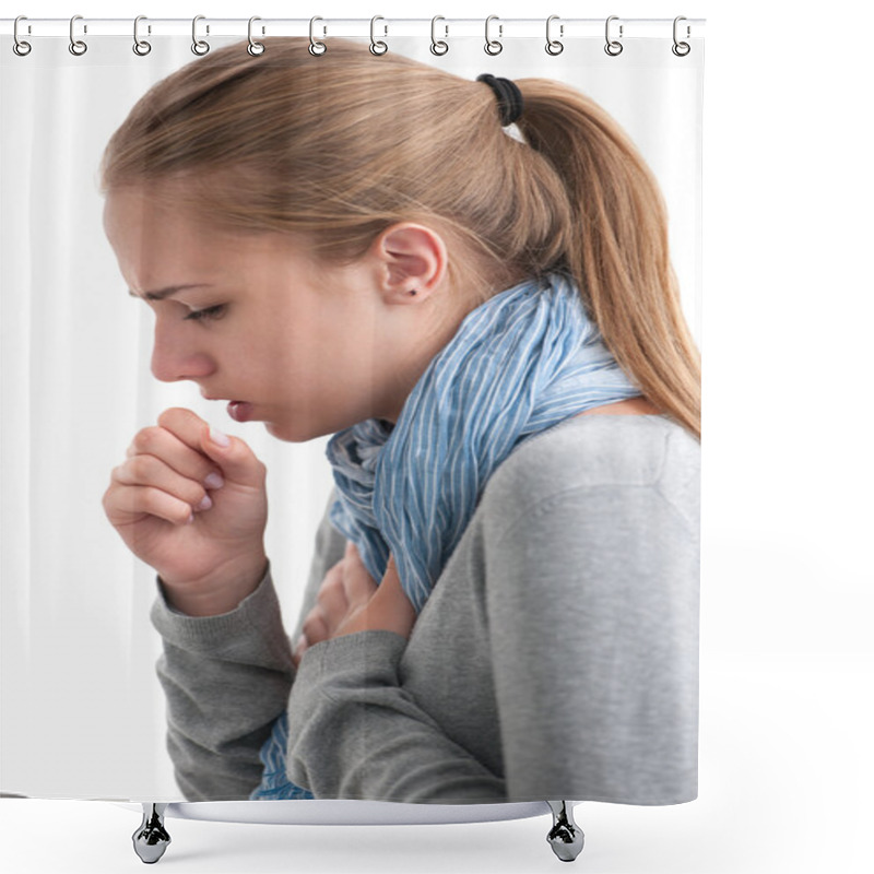 Personality  Young Woman Having A Cold Shower Curtains