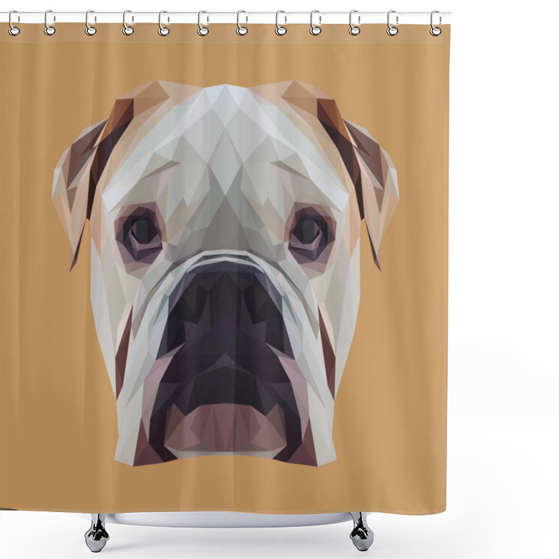 Personality  English Bulldog Dog Animal Low Poly Design Shower Curtains