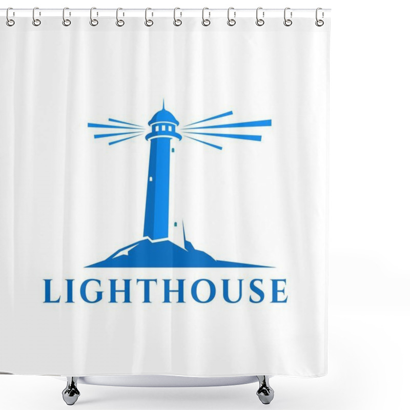 Personality  Lighthouse And Building Logo, Icon And Illustration Shower Curtains