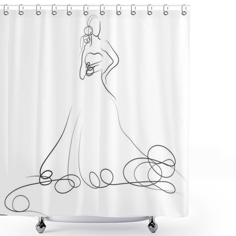 Personality  Bride Shower Curtains