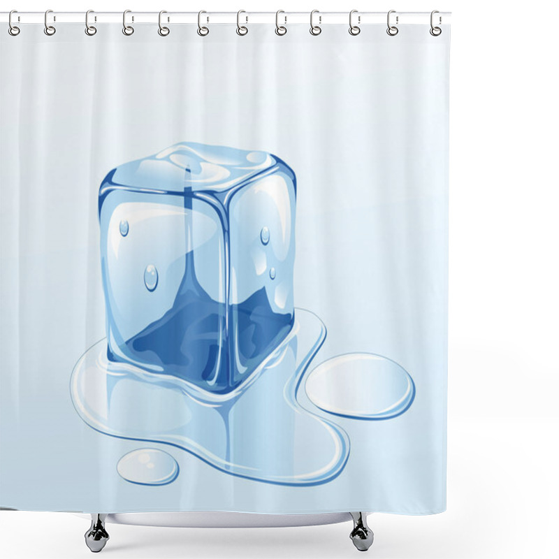 Personality  Ice Cube And Water Shower Curtains