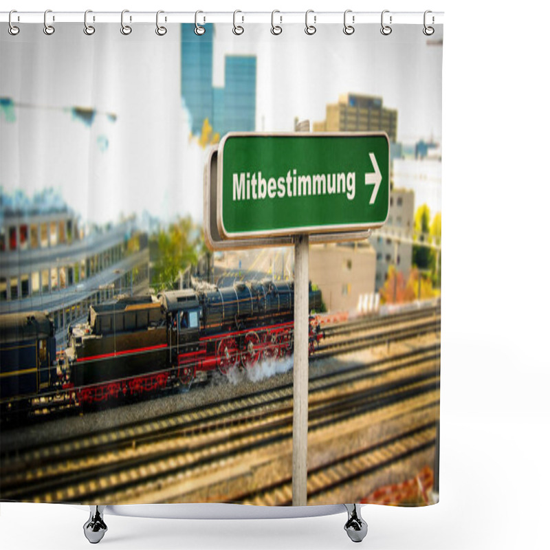 Personality  A Picture With Signposts In The Direction Of Co-determination In German Shower Curtains