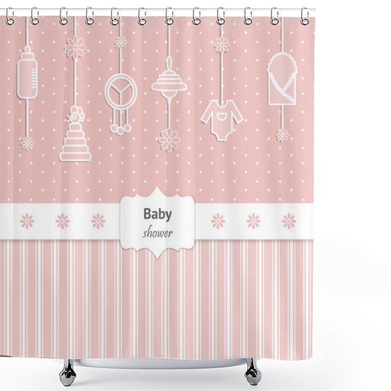 Personality  Baby Shower Invitation Shower Curtains