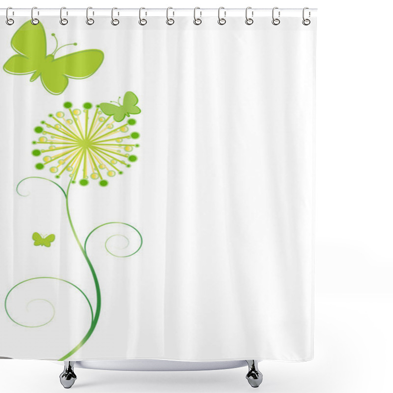 Personality  Butterflies And Flower Shower Curtains