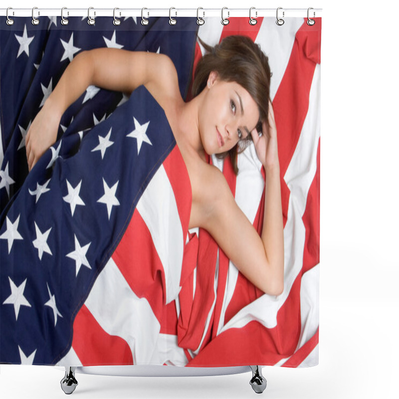 Personality  Patriotic Woman Shower Curtains