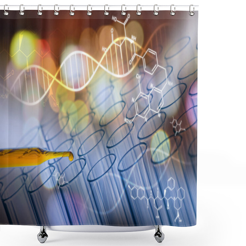 Personality  Scientist Laboratory Test Tube In Future Tone Shower Curtains