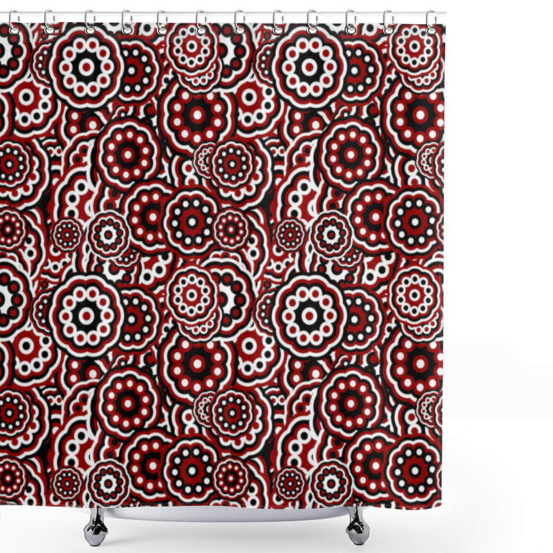 Personality  Abstract Repeating Stylized Flower Pattern - Floral Wallpaper Graphic Shower Curtains