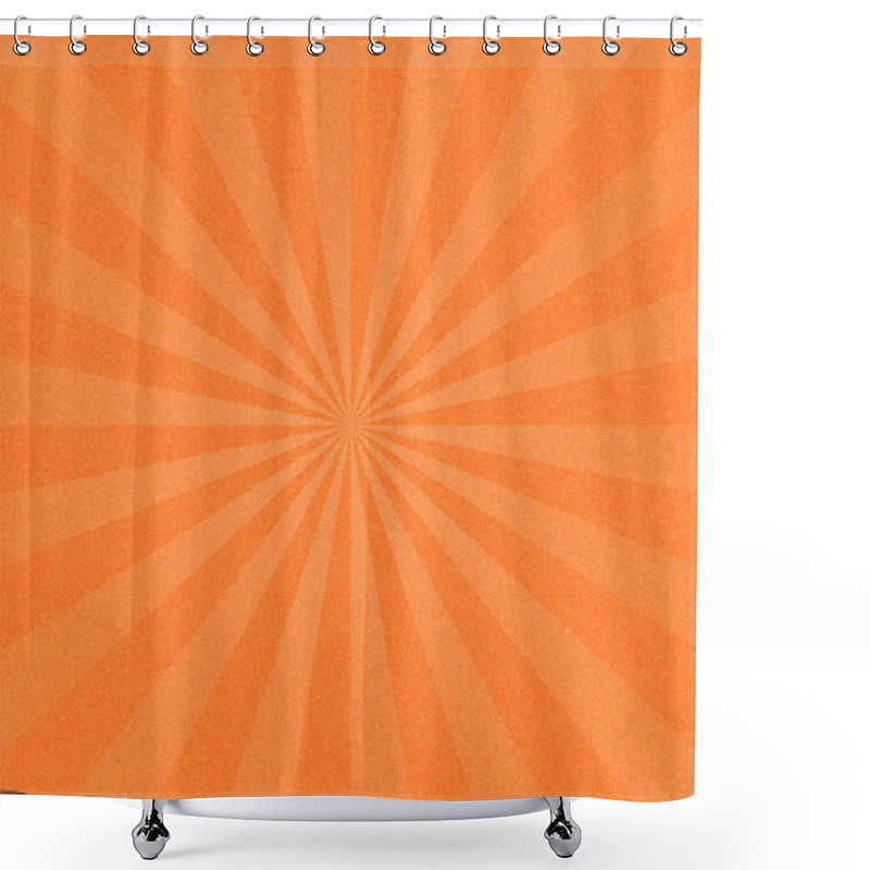 Personality  Orange Sunburst Blank Background. Shower Curtains