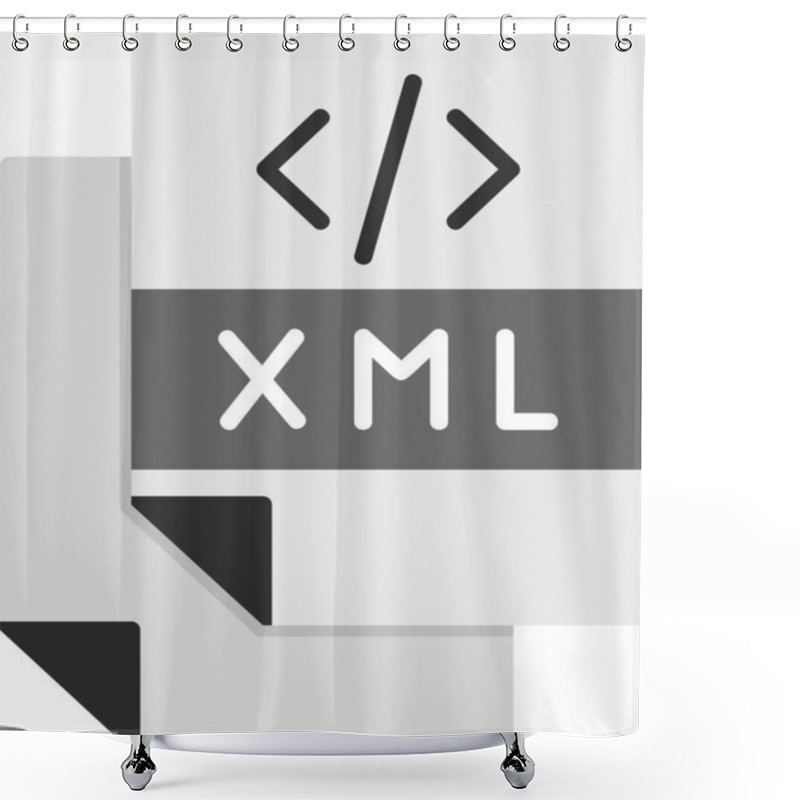 Personality  XML Document Graphic In A Digital, Flat Style. Shower Curtains