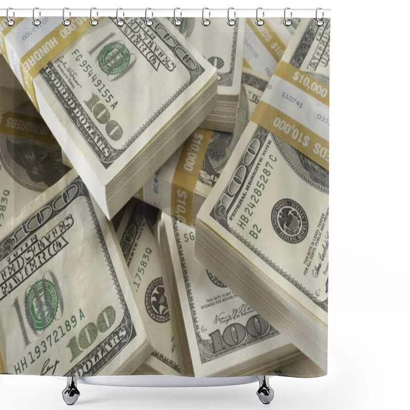 Personality  Stack Of US Currency Shower Curtains