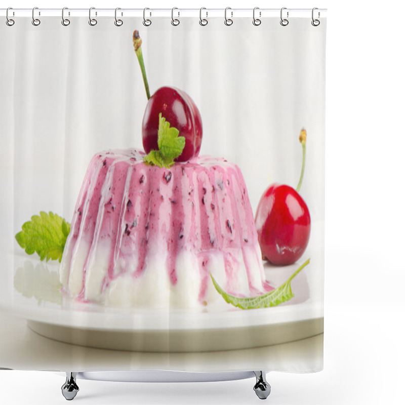 Personality  Dessert With Cream And Cherries Shower Curtains