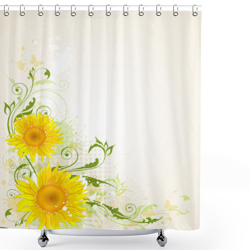 Personality  Background With Sunflower Shower Curtains