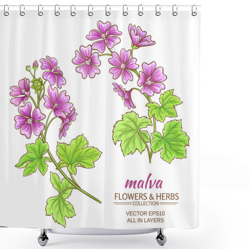 Personality  Malva Vector Set Shower Curtains