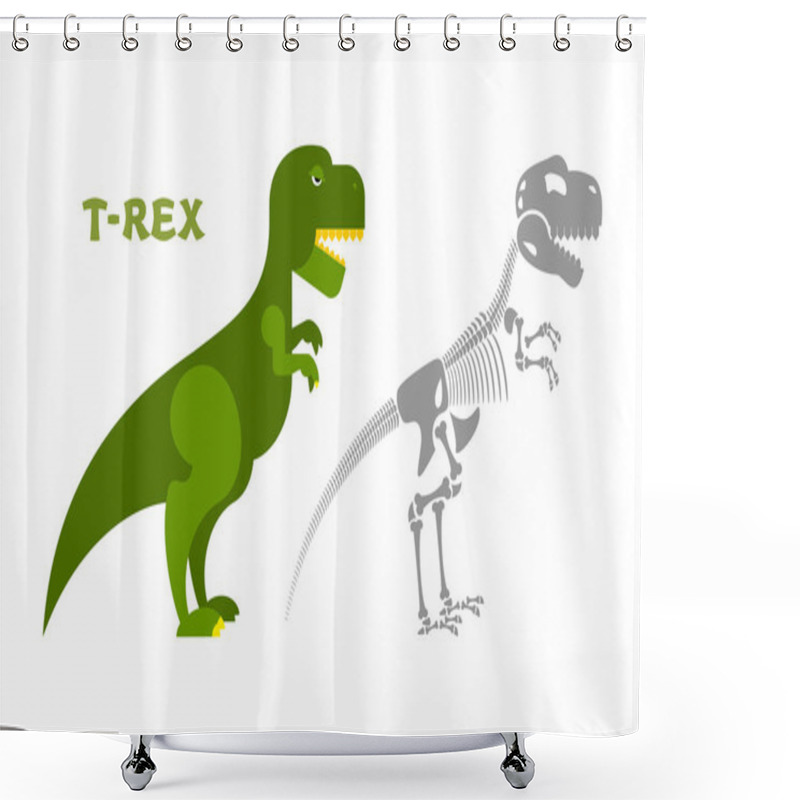 Personality  Dinosaur Tyrannosaurus Skeleton. Bones And Skull T-Rex. Ancient  Shower Curtains