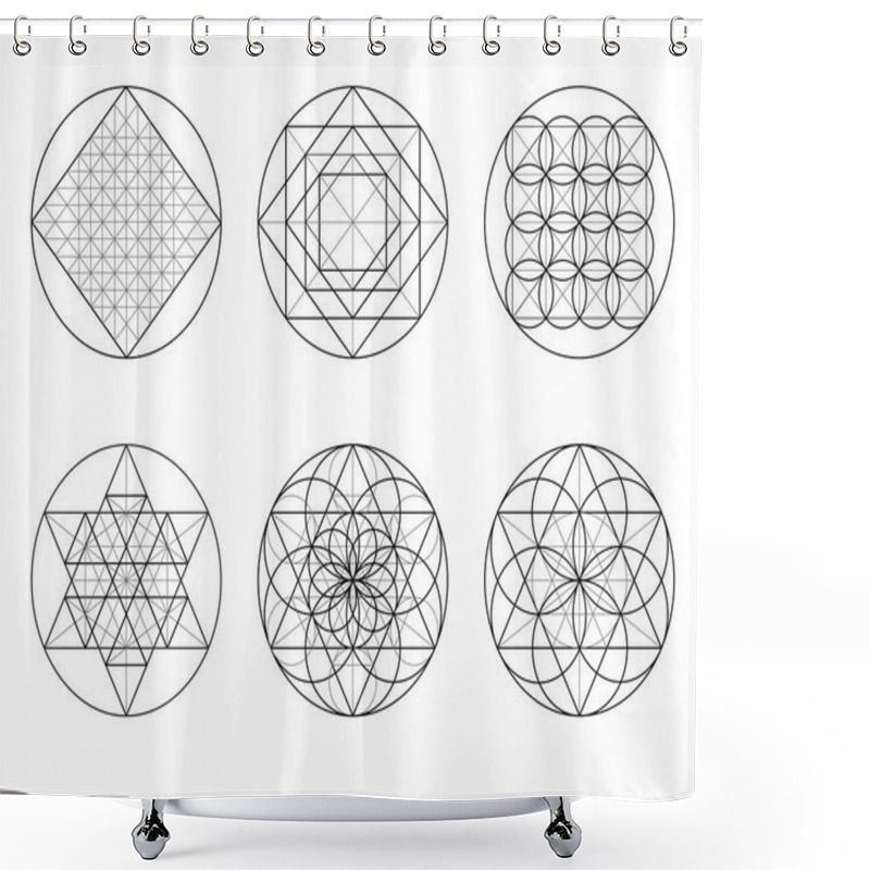 Personality  Sacred Geometry. Crossing Lines. Shower Curtains