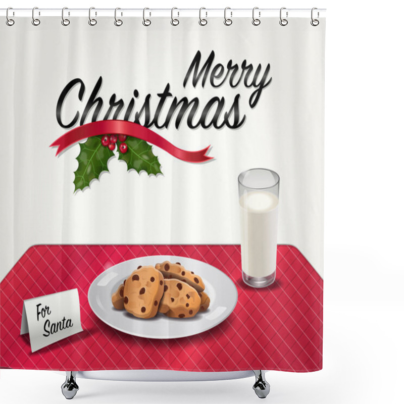 Personality  Cookies And Milk For Santa Shower Curtains