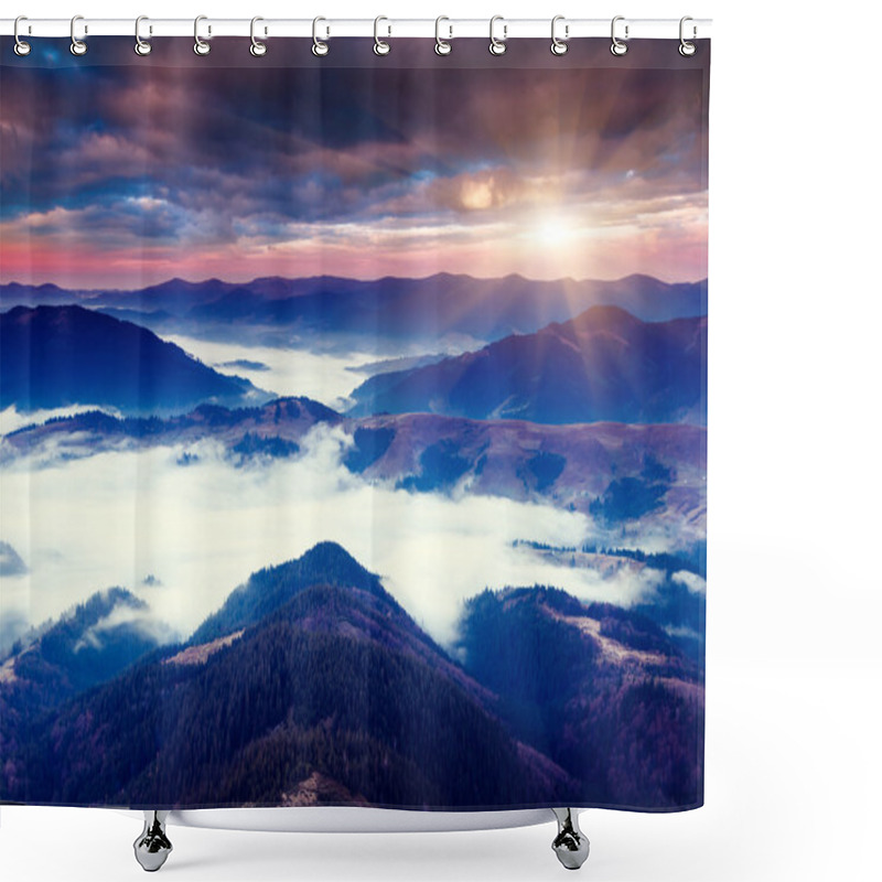 Personality  Fantastic Morning Mountain Landscape Shower Curtains