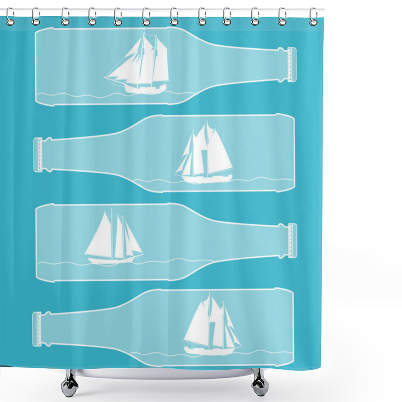 Personality  Ships In Bottles Shower Curtains