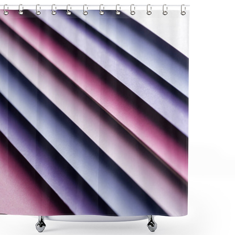 Personality  Empty Blue, White, Pink And Purple Sheets Of Paper On Pink Background  Shower Curtains