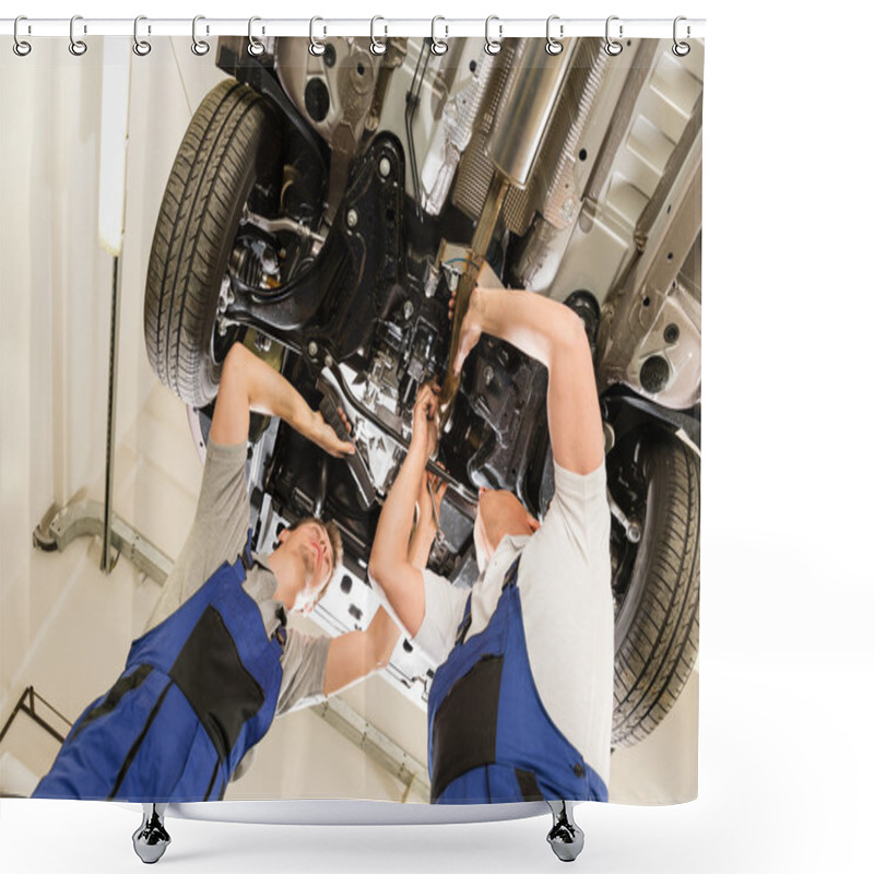 Personality  Auto Mechanics Working Underneath A Car Shower Curtains