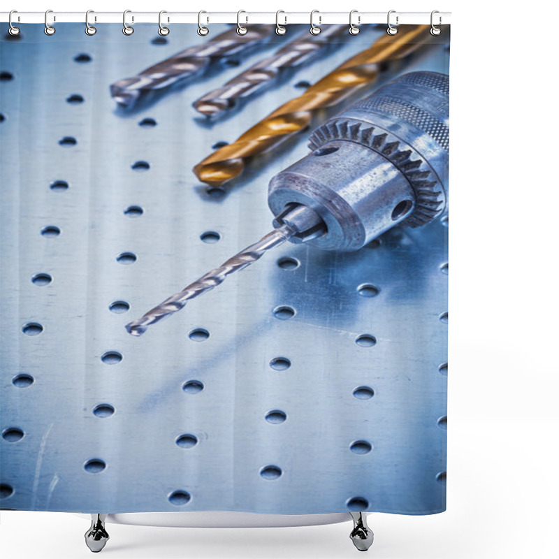 Personality  Metal Power Drill And Bits Shower Curtains